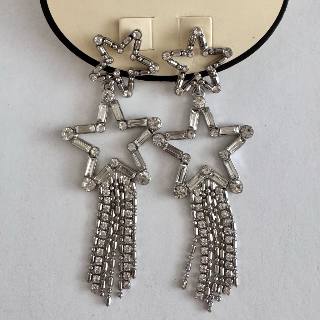Idyllwind- Silver Tone Star Drop Earring
